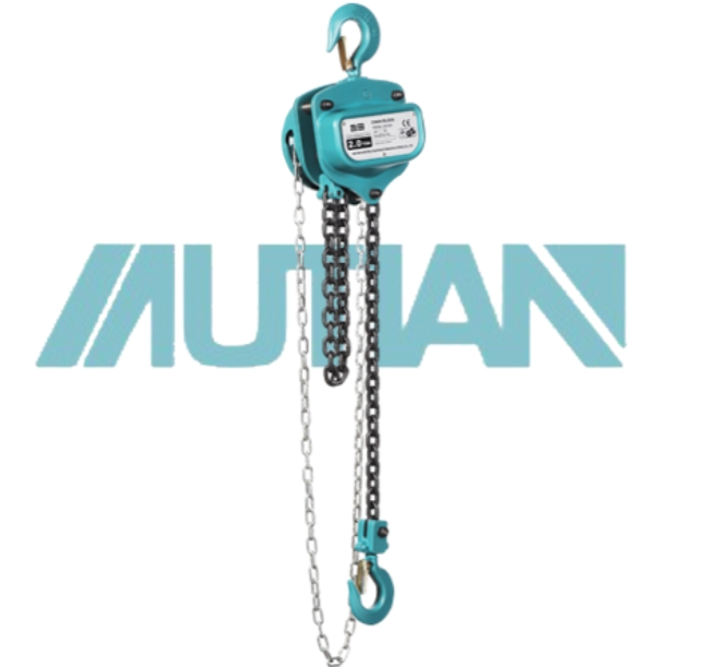 Hand-operated chain hoist pulls the sliding chain easily and saves effort