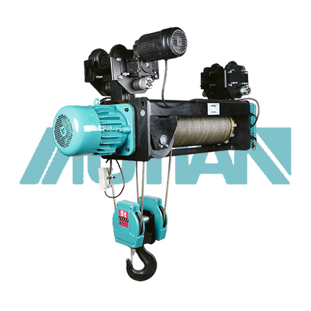 The running wire rope electric hoist has a compact structure