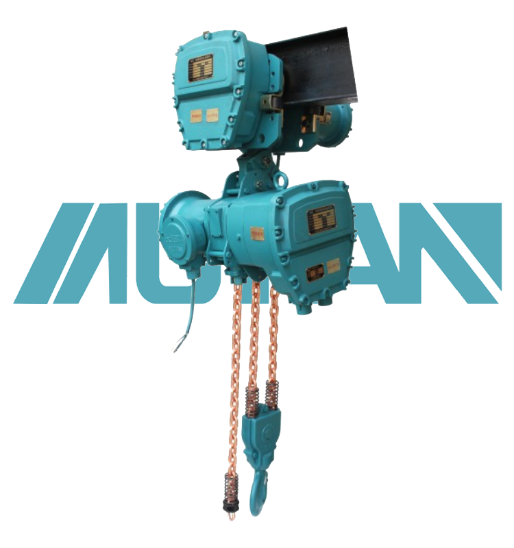 What protective functions do explosion-proof electric hoists have